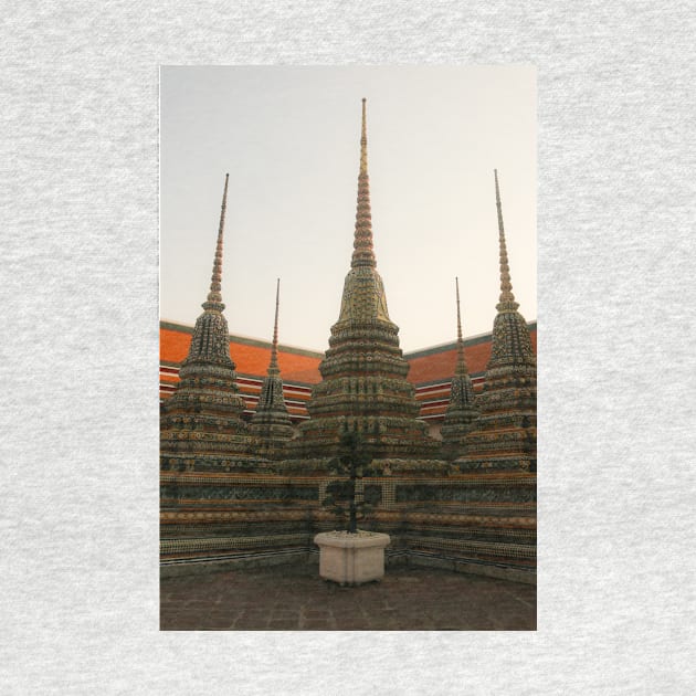 A second group of small stupa at Phra Chedi Rai in Wat Pho temple complex, Bangkok by kall3bu